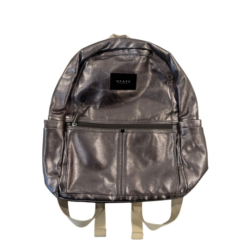 STATE Bags Kane Pewter Metallic Kids 15" Backpack School Travel Bag